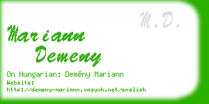 mariann demeny business card
